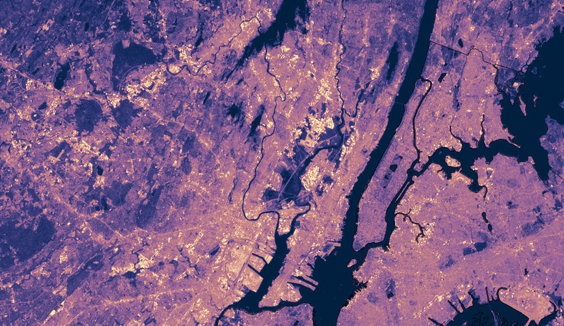 Satellite view of urban heat